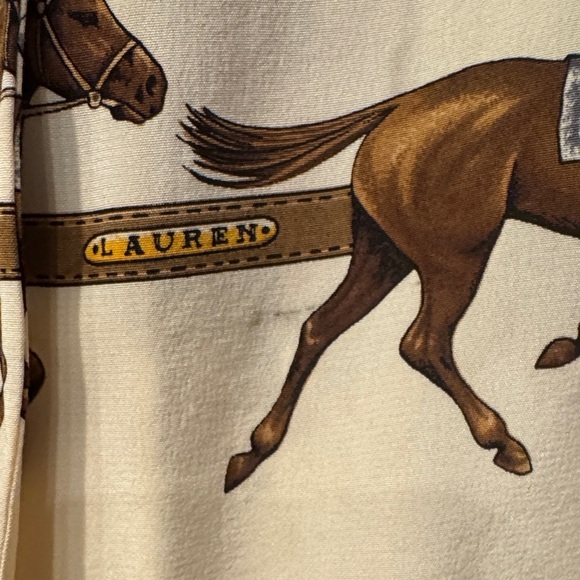 Lauren Equestrian Print Cream Shirt - Picture 4 of 8